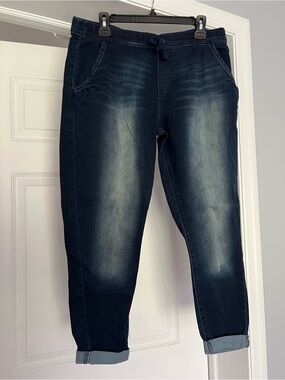 Signature by Levi Strauss Dark Blue Washed Boyfriend Jeans